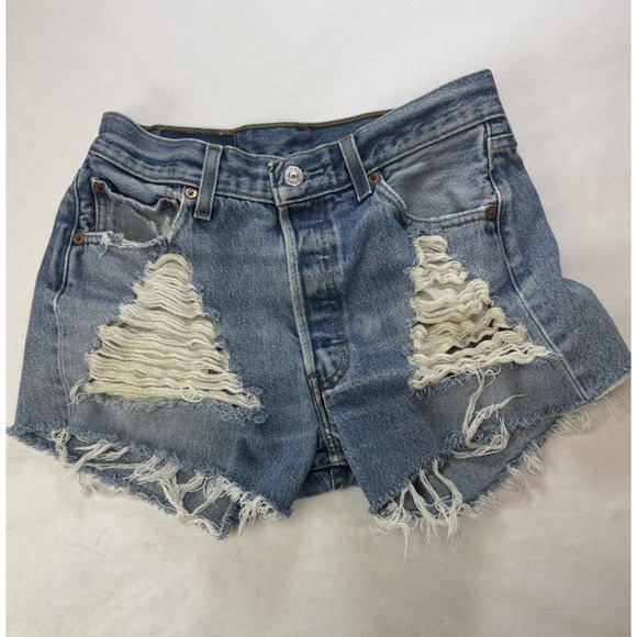 Grunge Vintage Levi's 501 Cut-Off Shorts Distress Embellished Size 29 Button Fly - Picture 6 of 14